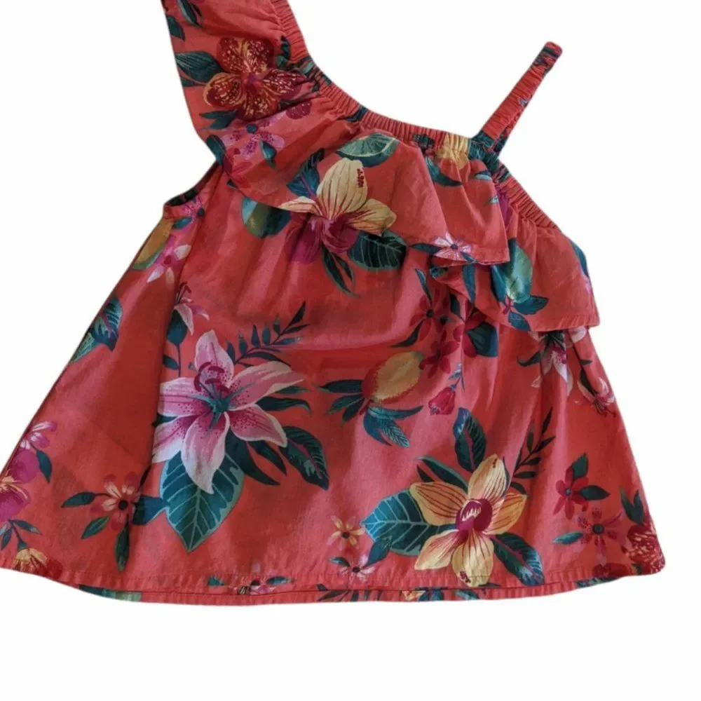 Girls Old Navy Cold Shoulder Tropical Ruffle Top, Size 3T